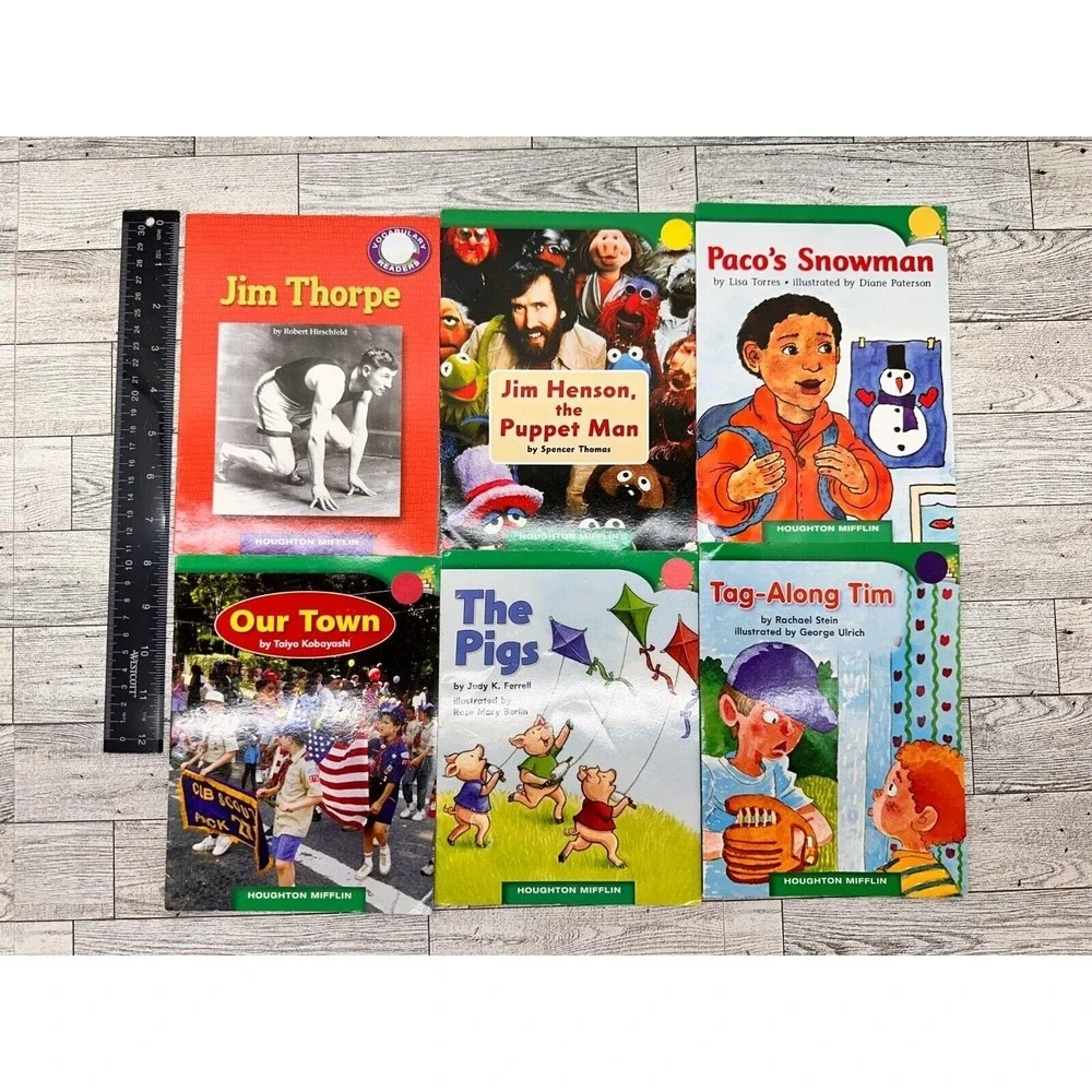 Lot of 6 Houghton Mifflin Early Readers Kids Leveled Reading Practice‎ Books Set
